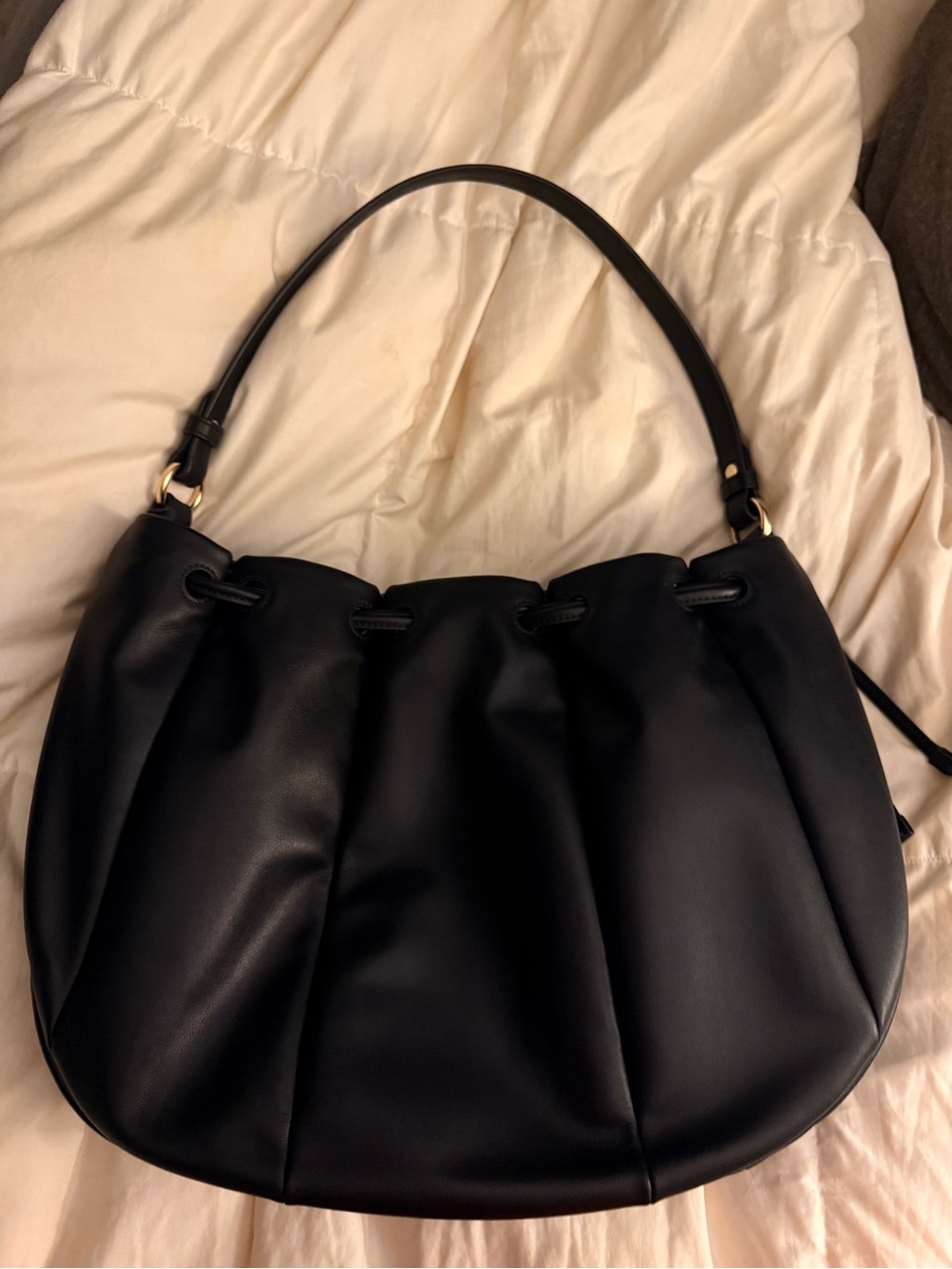 kate spade Black Drawstring Shoulder Hobo Bag